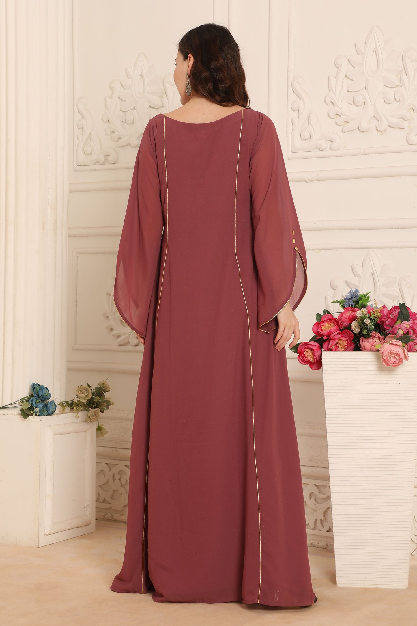 Dusty Rose Embroidered Kaftan