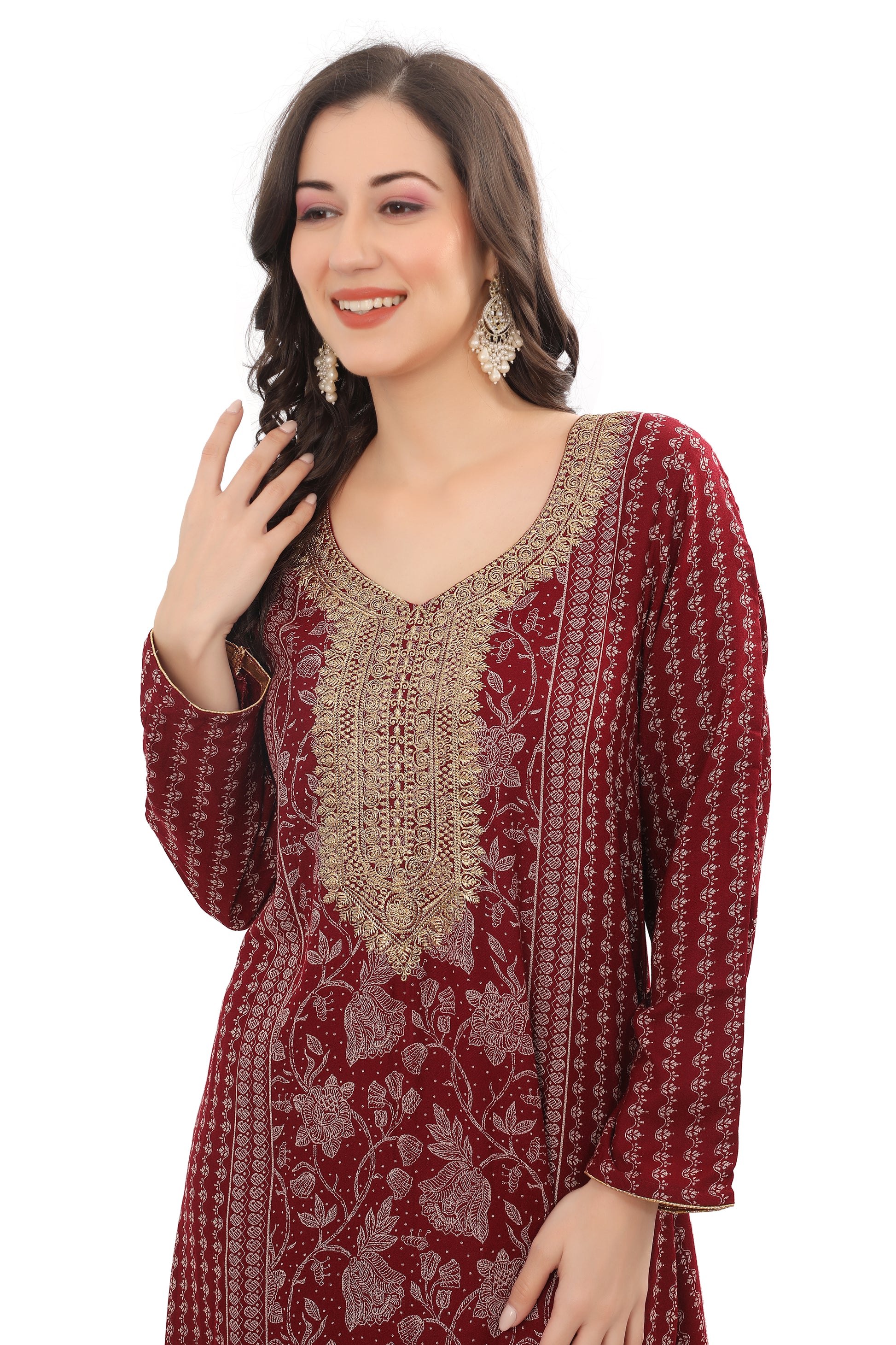 Designer Alpine Kaftan with Intricate Embroidery – Stylish Party Wear Dress