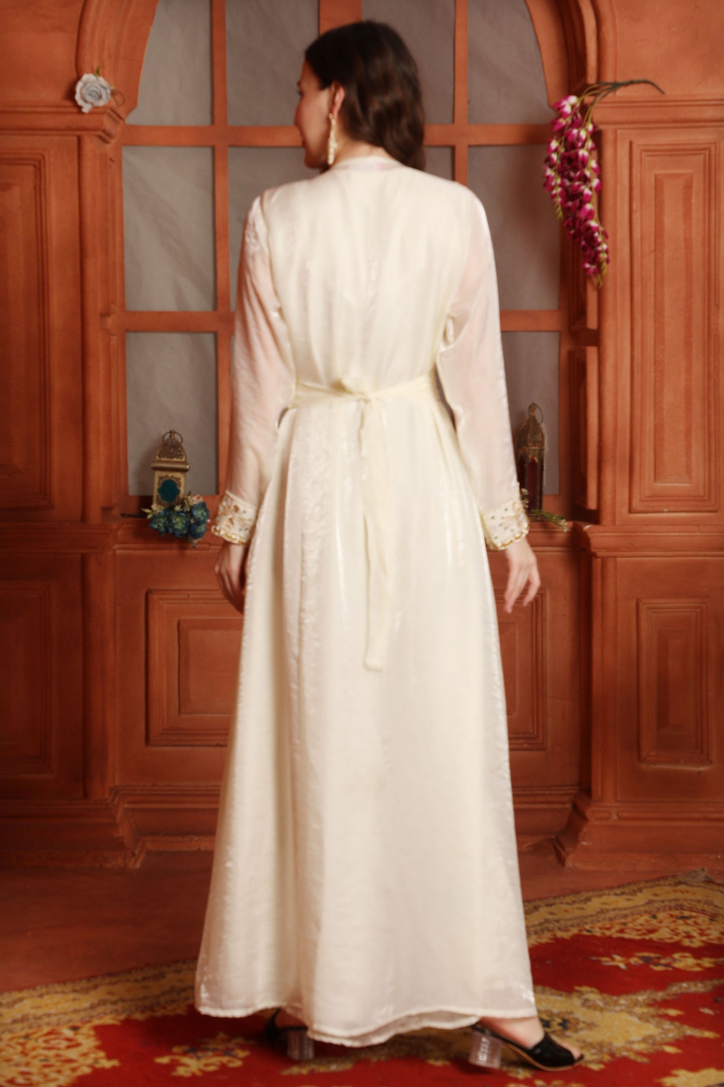 Ivory Hand-Embellished Kaftan