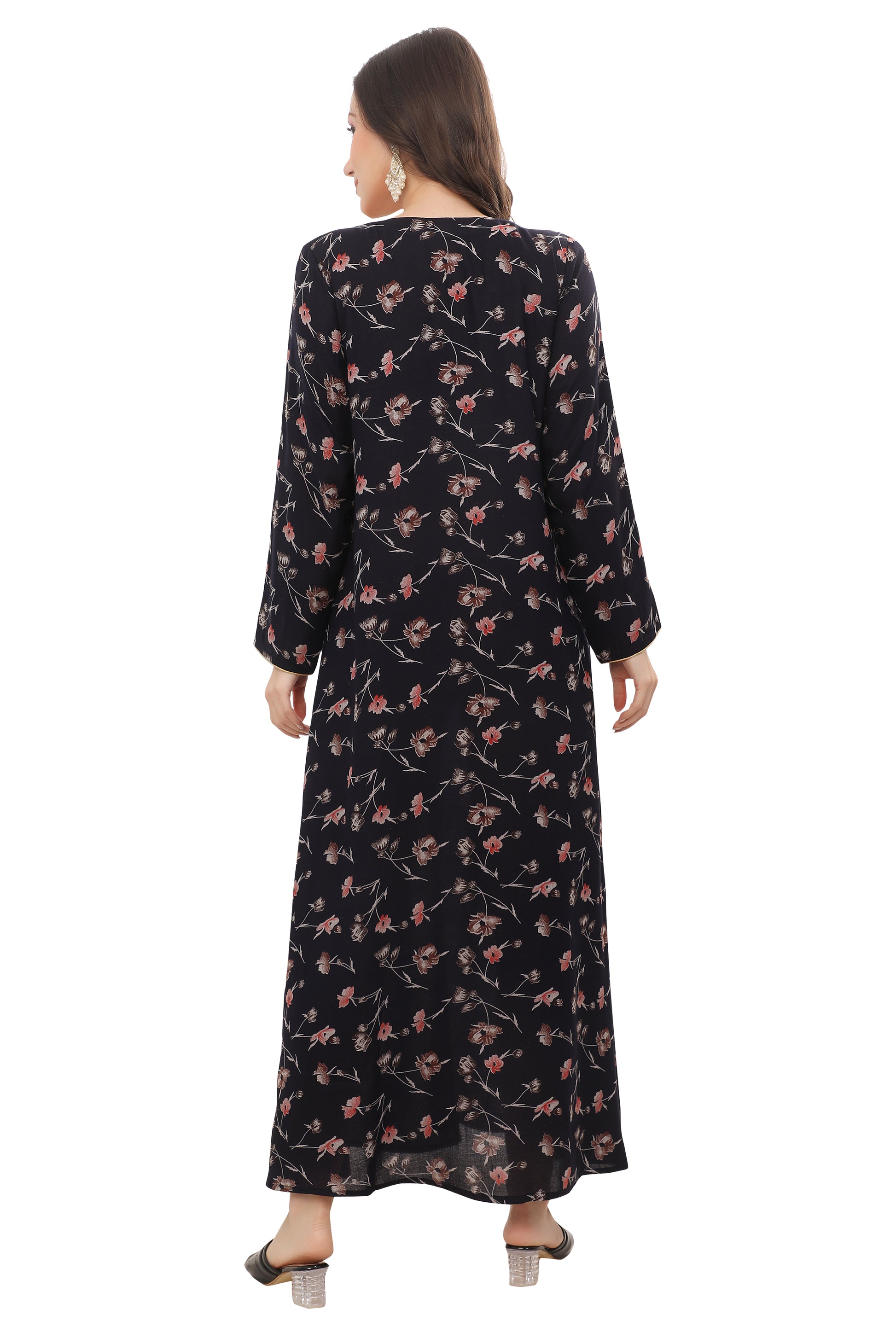 Designer Green Embroidered Kaftan in Alpine Fabric – Modest Ethnic Outfit